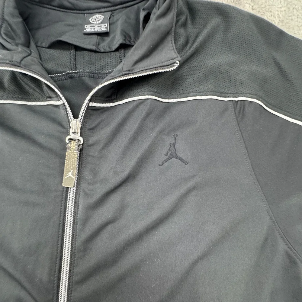 Jordan Track Jacket Full Zip Black White Trim Athletic Mens XL‎